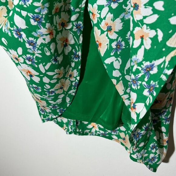Sienna Sky Green Faux Wrap Floral Dress Women's L - Picture 5 of 9